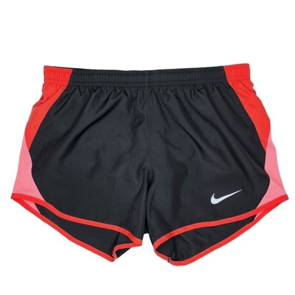 Nike Air Tempo 5k Dri-Fit running shorts sz XS * Black w/ Coral Mesh & Trim